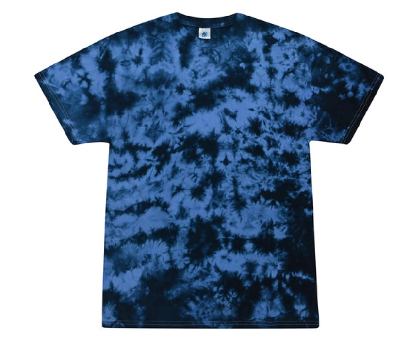 Tie-Dye Mens/Unisex Cotton Short Sleeve Shirt Crystal Wash