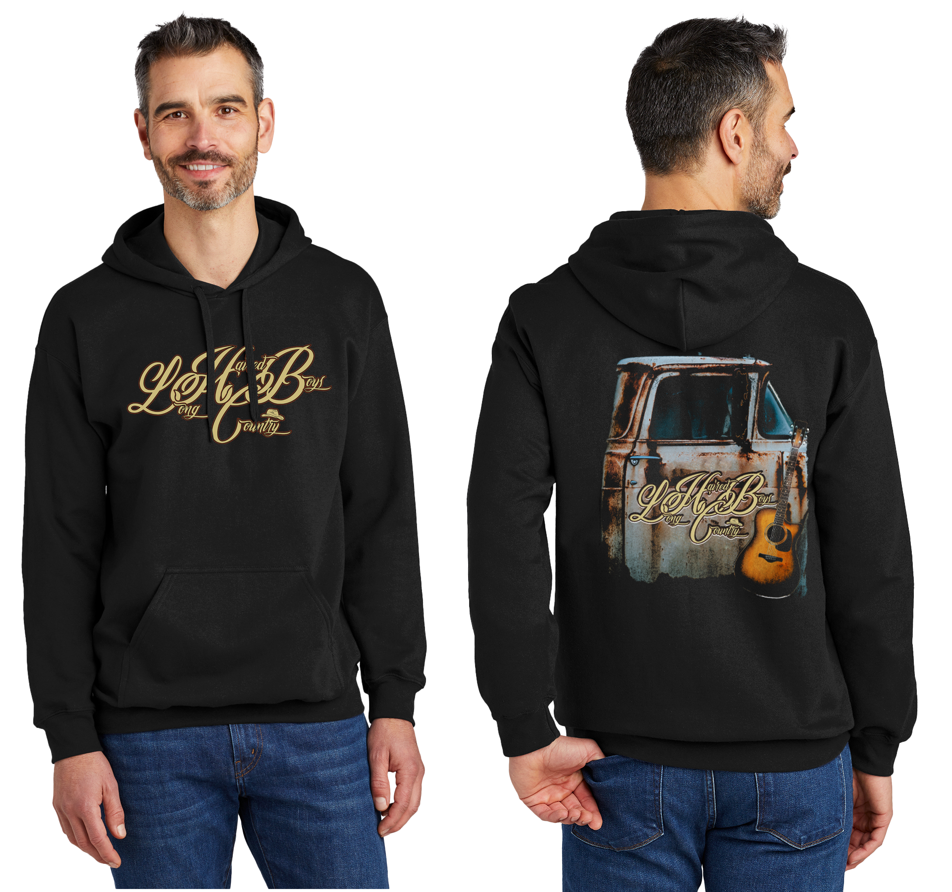 Softstyle Hoodie Black (Long Haired Country Boys)