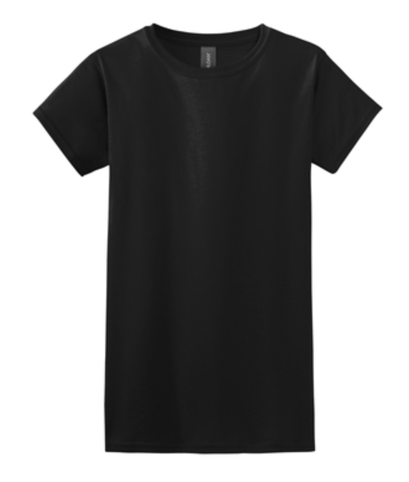 Gildan 100% Cotton Womens Short Sleeve Shirts Black