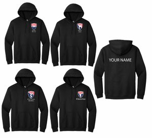 All American Gymnastics and Dance Hoodies small logo