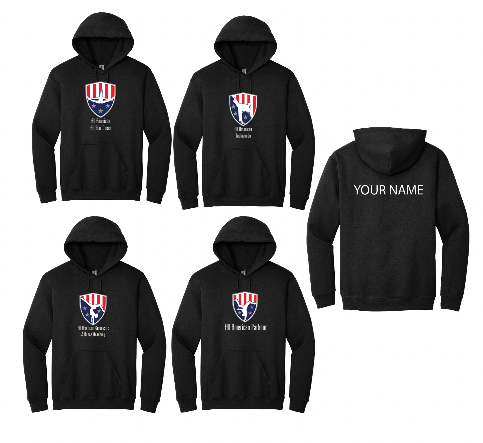 All American Gymnastics and Dance Hoodies