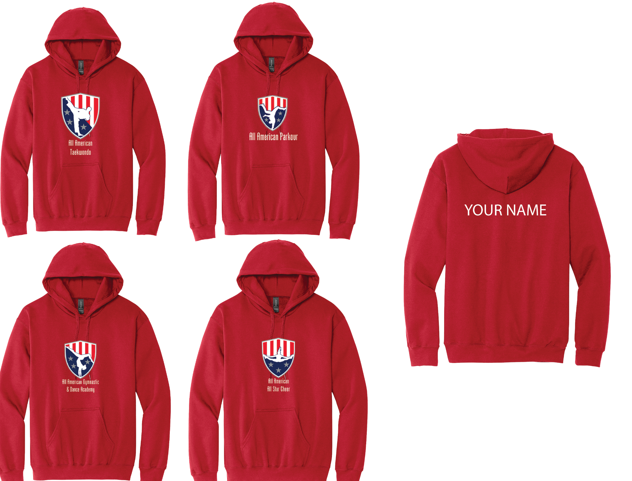 All American Gymnastics and Dance Hoodies