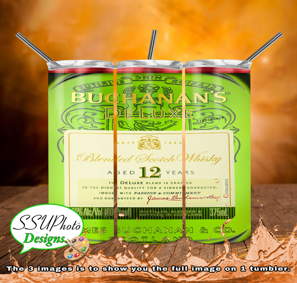 Buchanan's Whiskey 20 oz and 30oz OZ Skinny TumblerD Digital Design