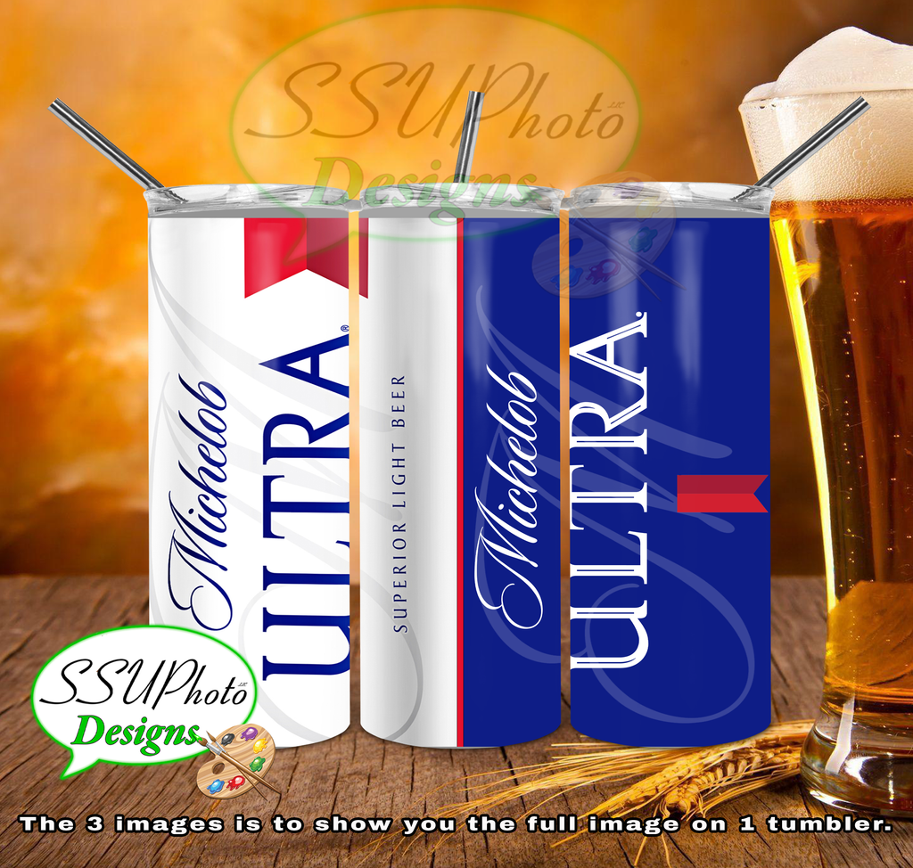 Michelob Ultra 20 oz and 30oz OZ Skinny TumblerD Digital Design