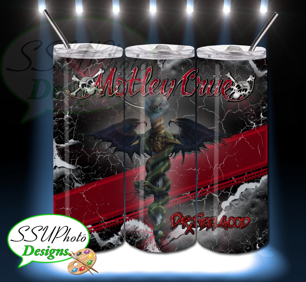 Motley Crue 20 OZ Skinny TumblerD Digital Design