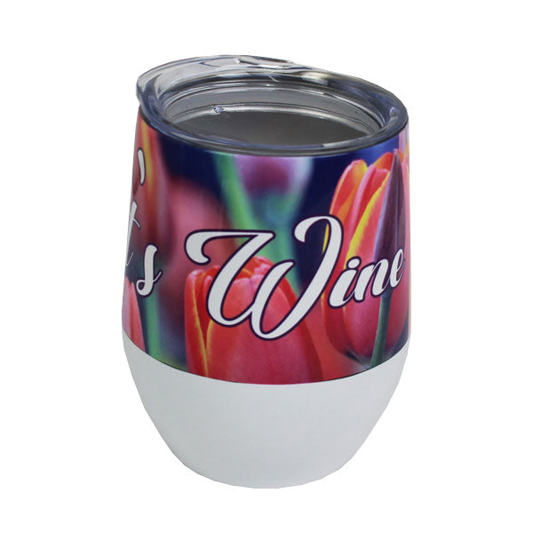 Custom Wine Tumbler — White Confetti Box