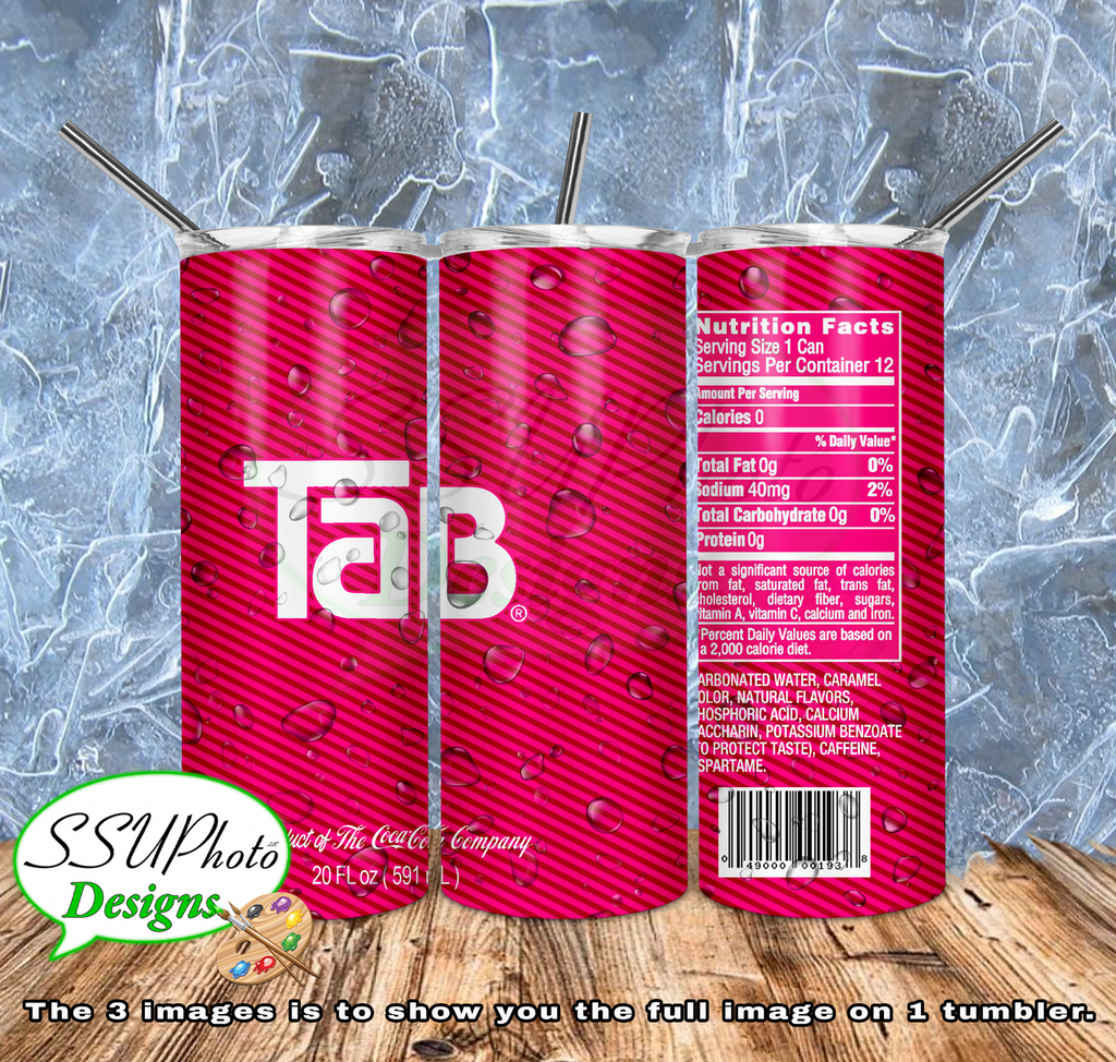 TAB 20 OZ Skinny TumblerD Digital Design