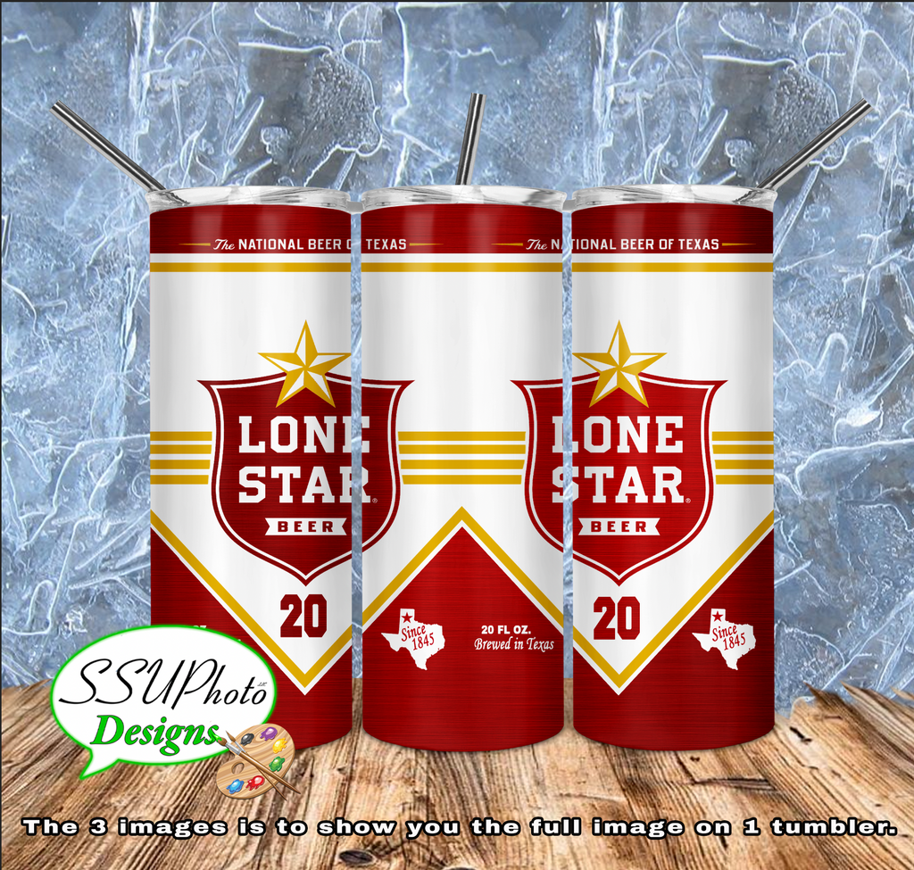 Lone star 20 oz and 30oz OZ Skinny TumblerD Digital Design