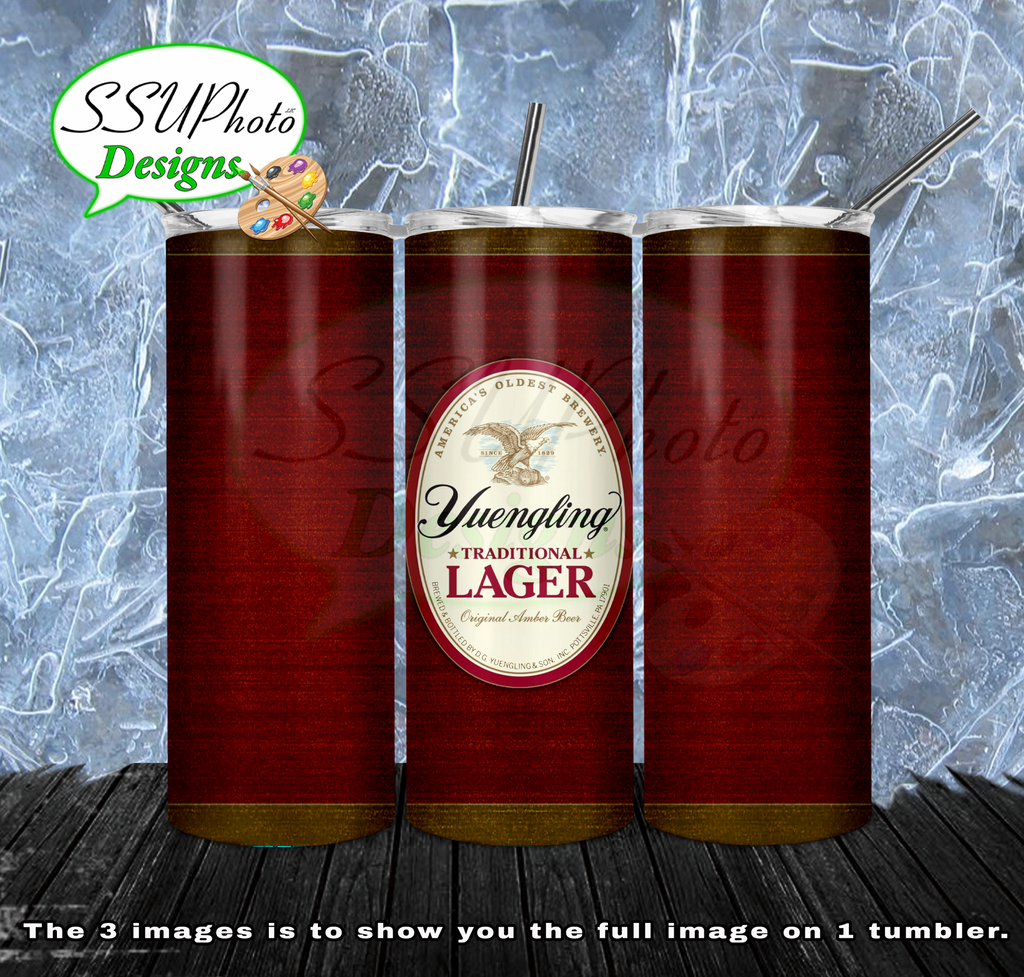 Yuengling Beer 20 oz and 30oz OZ Skinny TumblerD Digital Design