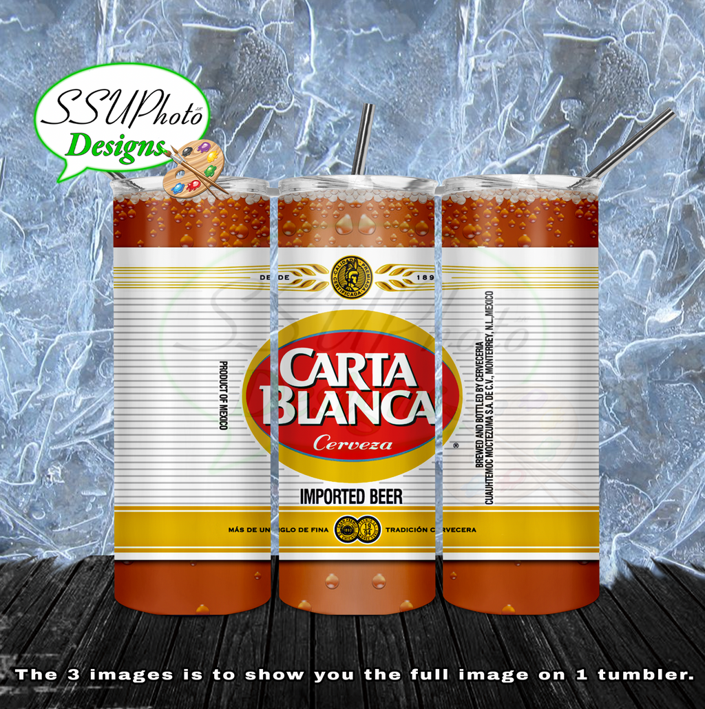 Carta Blanca 20 oz and 30oz OZ Skinny TumblerD Digital Design