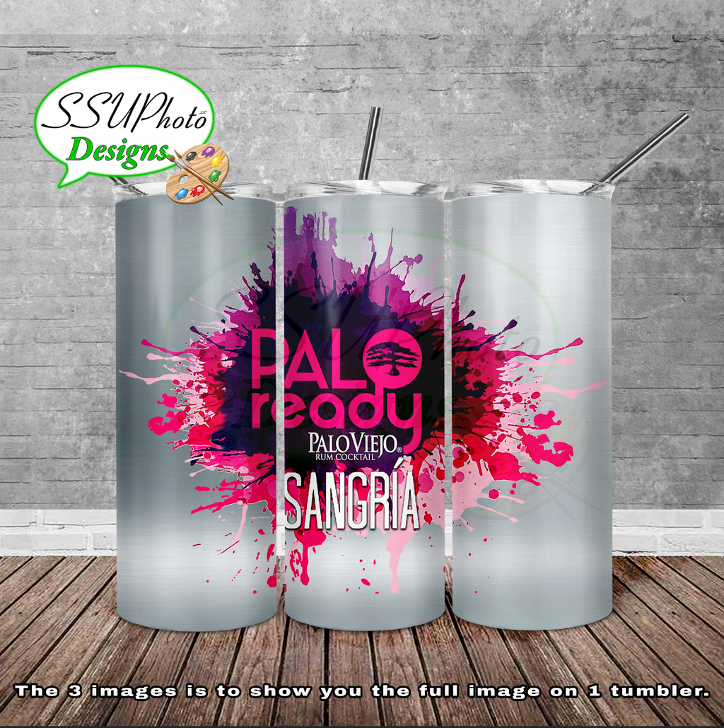 Palo Viejo Sangria 20 oz and 30oz OZ Skinny TumblerD Digital Design