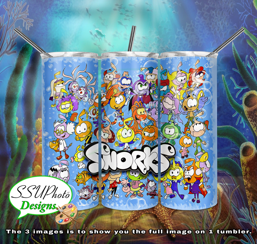 The Snorks 20 oz and 30oz OZ Skinny TumblerD Digital Design